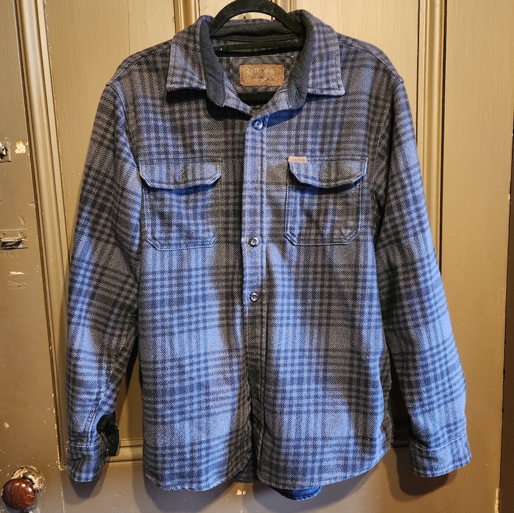 Men's Navy Plaid Heavy Cotton Shacket